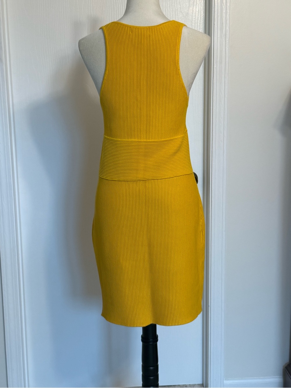 House of Harlow 1960 Yellow Ribbed Sleeveless Knit Dress, NWT - Picture 3 of 8